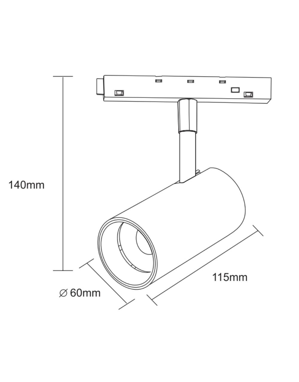 STANDARD SPOT LIGHT 10W 3000K 36° TRIAC SOLUTION ΓΙΑ ΜΑΓΝΗΤΙΚΗ ΡΑΓΑ 48V ΜΑΥΡΟ UNIVERSE UNIVERSE 2-U016766 - Image 2