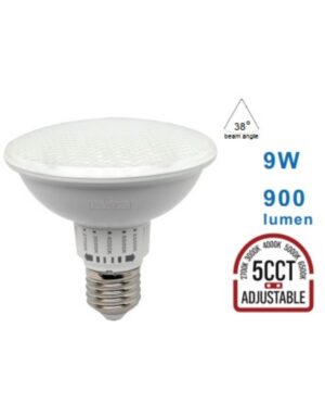 ΛΑΜΠΑ LED SMD PAR30 9W E27 38° IP20 5CCT 2700K-3000K-4000K-5000K-6500K 220-240V 900lm UNIVERSE UNIVERSE  2-U016889