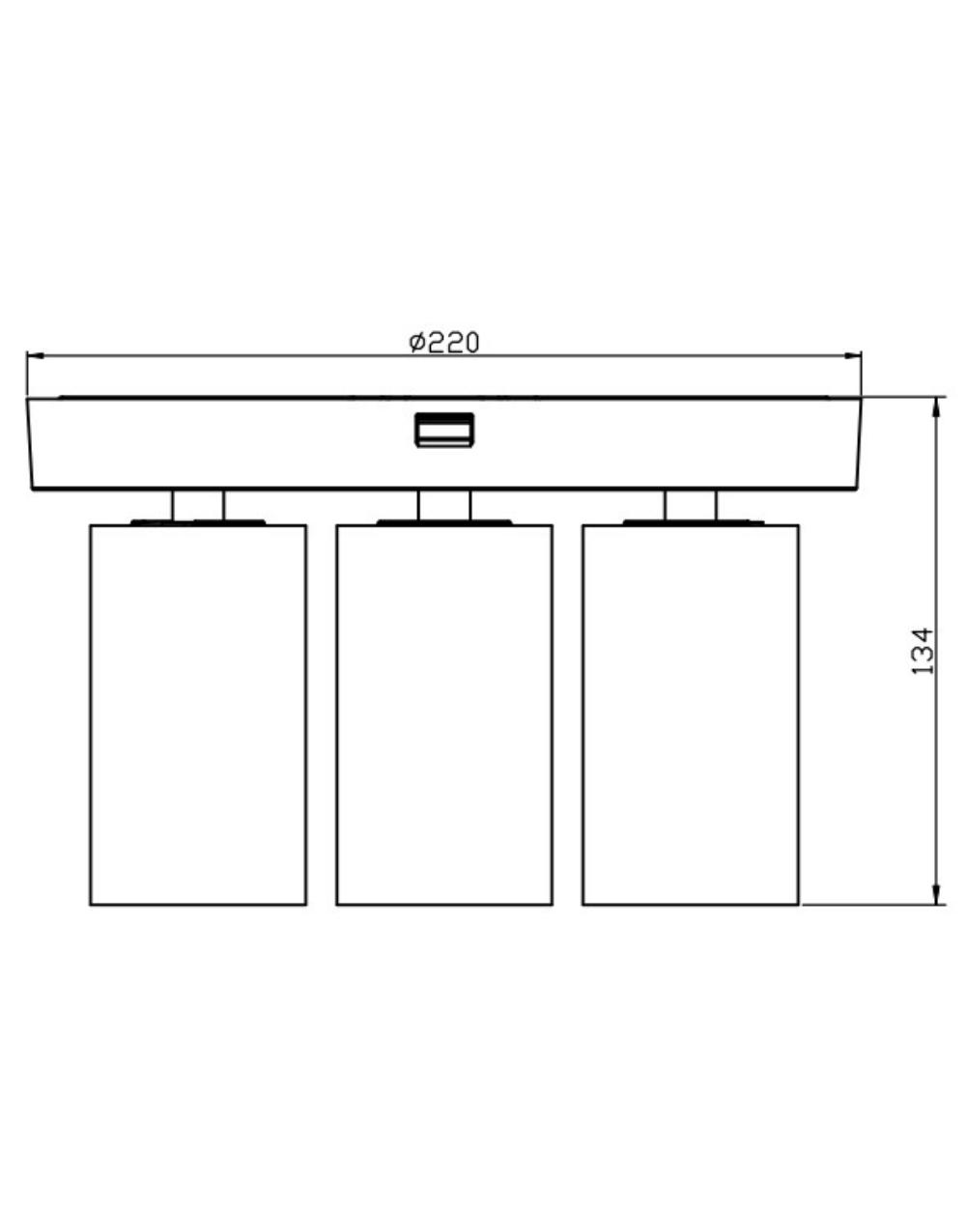 ΦΩΤΙΣΤΙΚΟ ΜΕ 3 ΣΠΟΤ 3xMR16/GU10 MAX50W ΑΛΟΥΜΙΝΙΟΥ ΜΑΥΡΟ UNIVERSE UNIVERSE 2-U016940 - Image 2