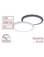 ΦΩΤΙΣΤΙΚΟ LED SLIM ΕΞΩΤΕΡΙΚΟ Φ300 23W 3000-4000-6000K 2380lm 120° AC85-265V ΑΛΟΥΜΙΝΙΟΥ ΛΕΥΚΟ UNIVERSE UNIVERSE  2-U017008